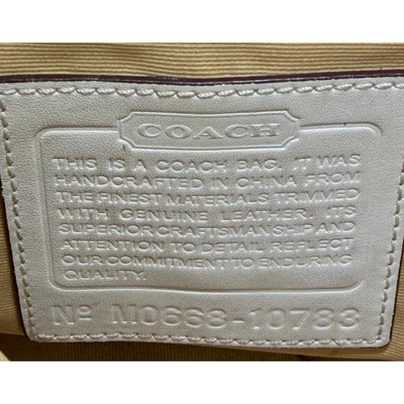 Coach Tote Bag Multicolor Satin Leather Trim Size Large - Picture 6 of 10